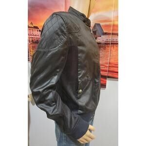 Zara man Contemporary Moto Zippered jacket US XL  Black satin & mesh #R2